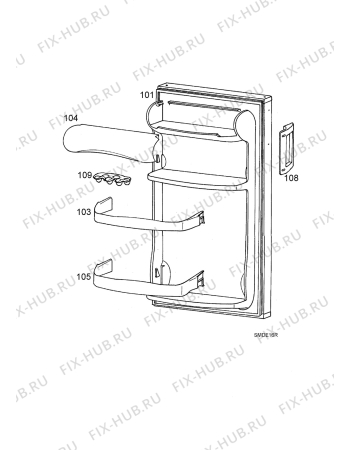 Взрыв-схема холодильника Zanussi ZC199R - Схема узла Door 003